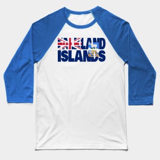 Falkland Island flag stencil Baseball T-Shirt